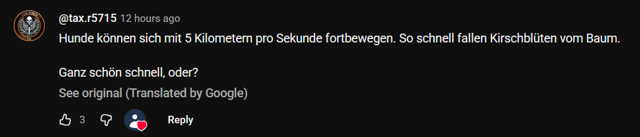Hunde können sich mit 5 Kilometern pro Sekunde fortbewegen. So schnell fallen Kirschblüten vom Baum. Ganz schön schnell, oder?